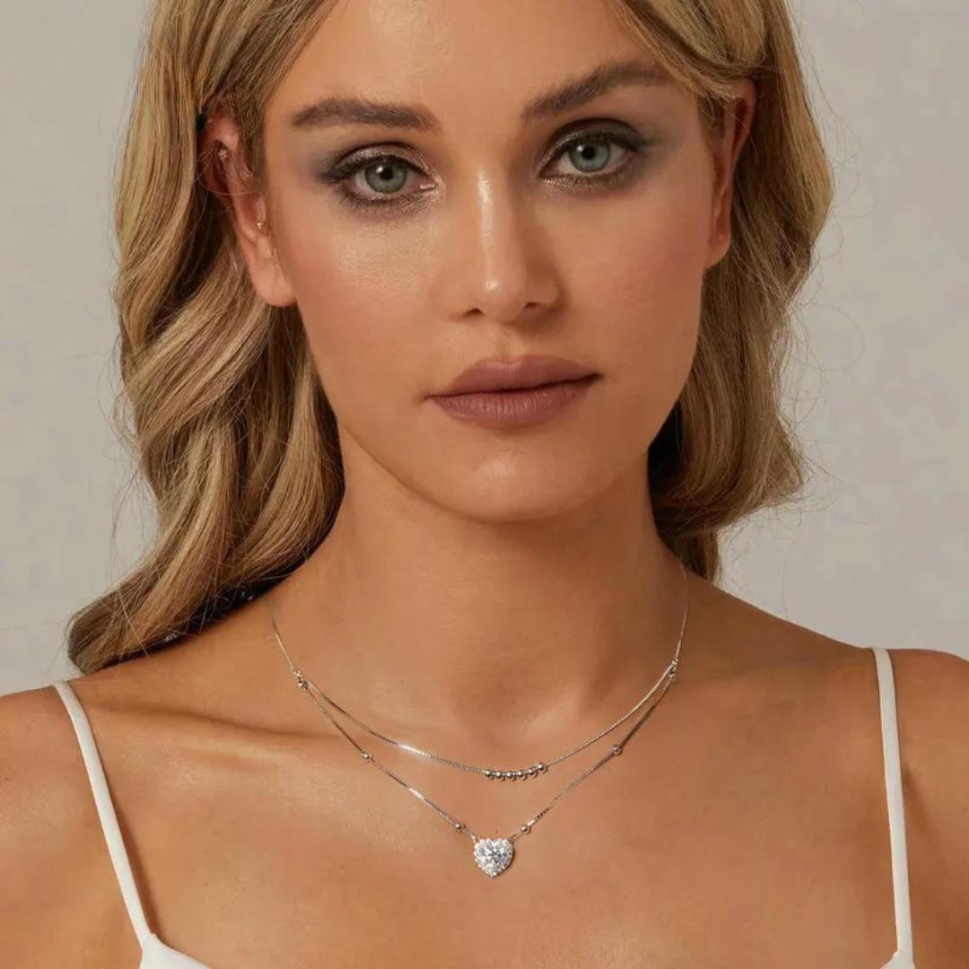 Brileon Amorette Heart Moissanite Necklace