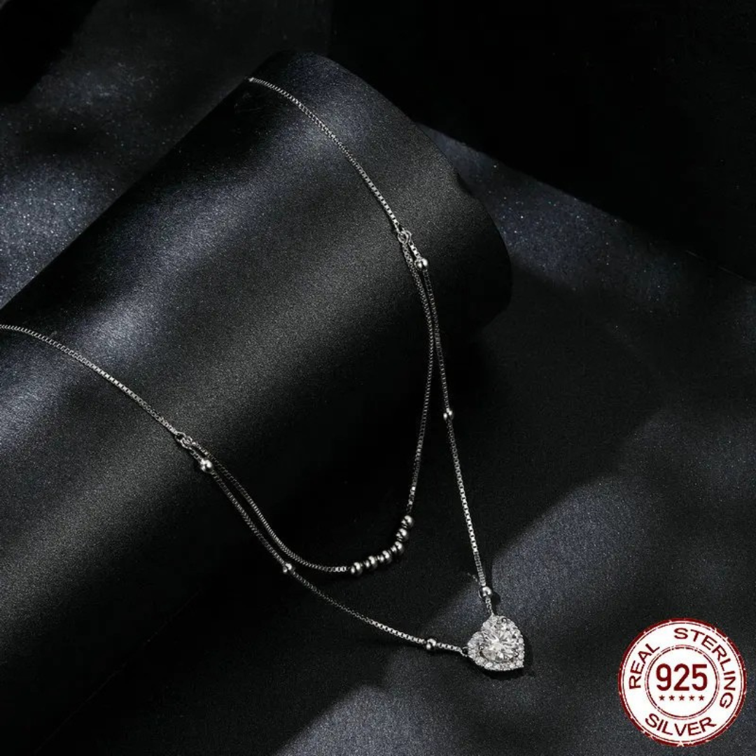 Brileon Amorette Heart Moissanite Necklace