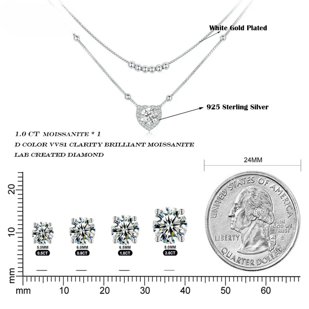 Brileon Amorette Heart Moissanite Necklace