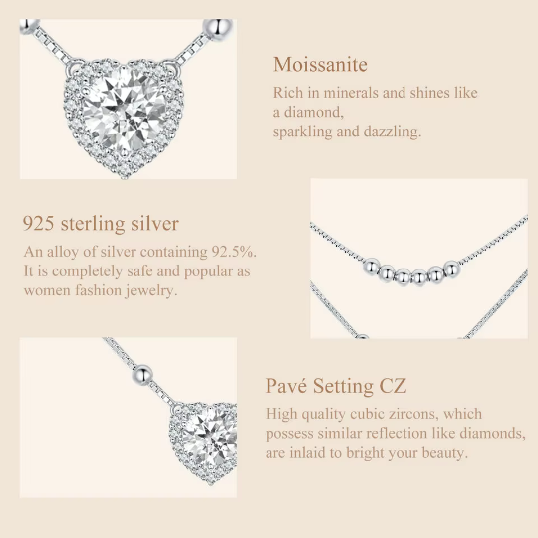 Brileon Amorette Heart Moissanite Necklace