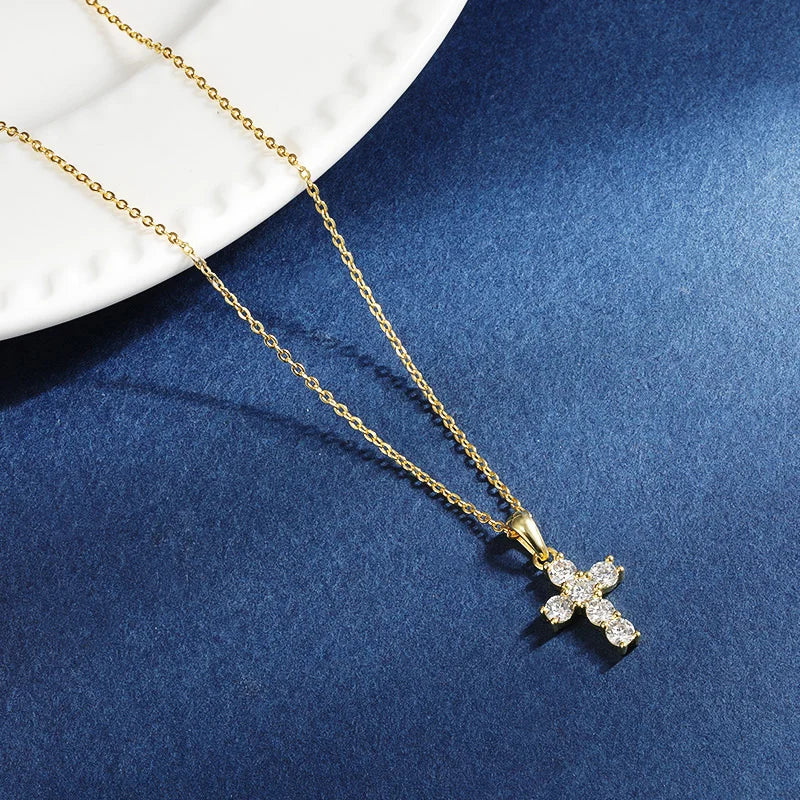 Brileon Althessa Moissanite Cross Pendant - Brileon