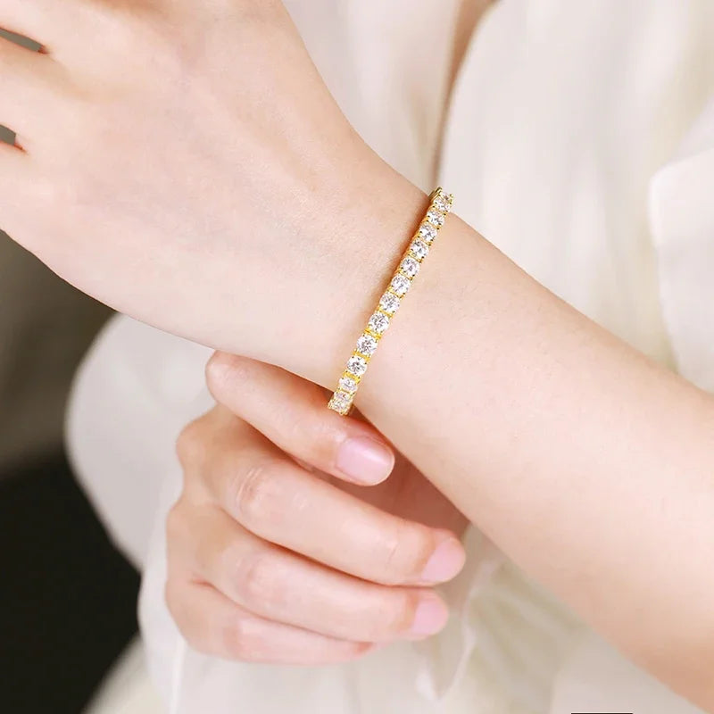 Brileon Elegance Redefined Tennis Bracelet – 4mm - Moissanite or Zircon - Unisex - Brileon