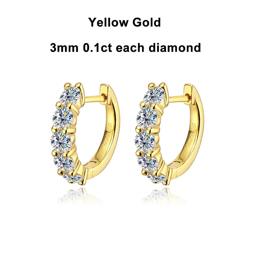 Brileon Eternal Glow Moissanite Hoop Earrings – 18K White Gold Plated S925 - Brileon