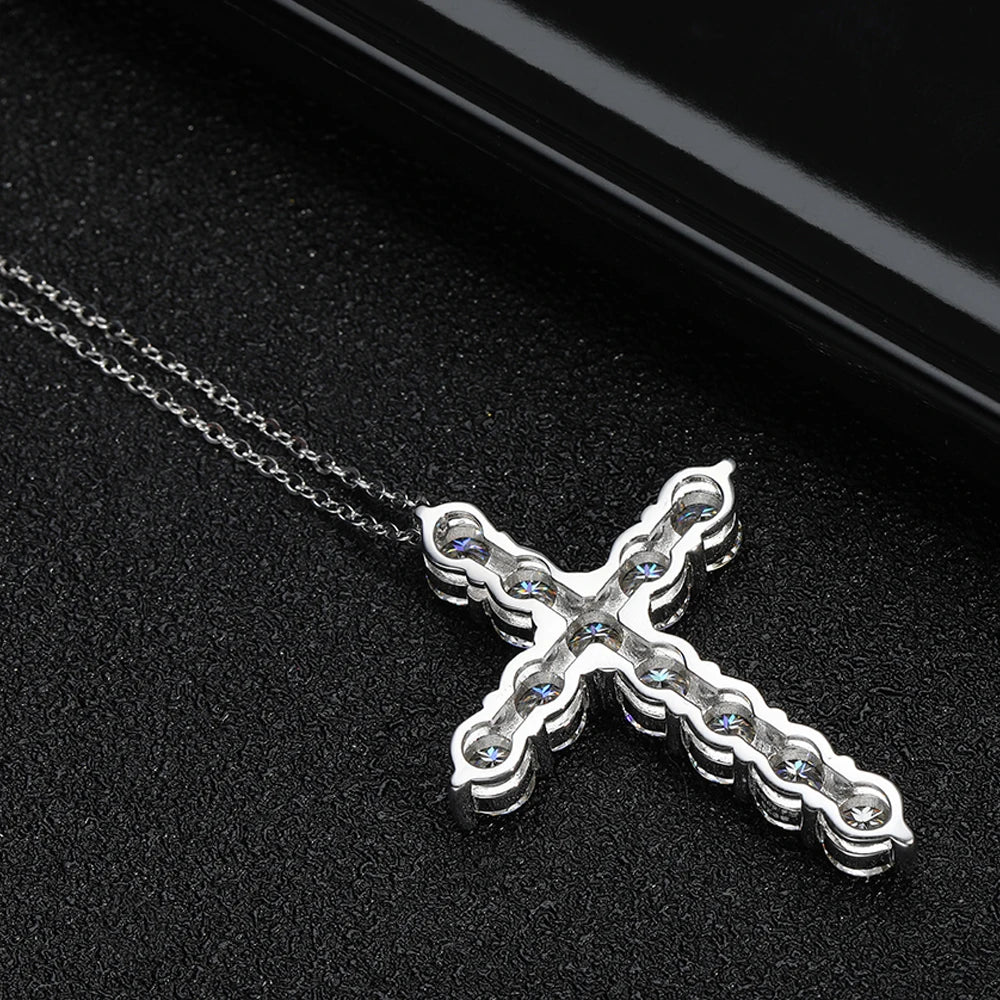 Brileon Celestine Moissanite Cross Pendant - Brileon