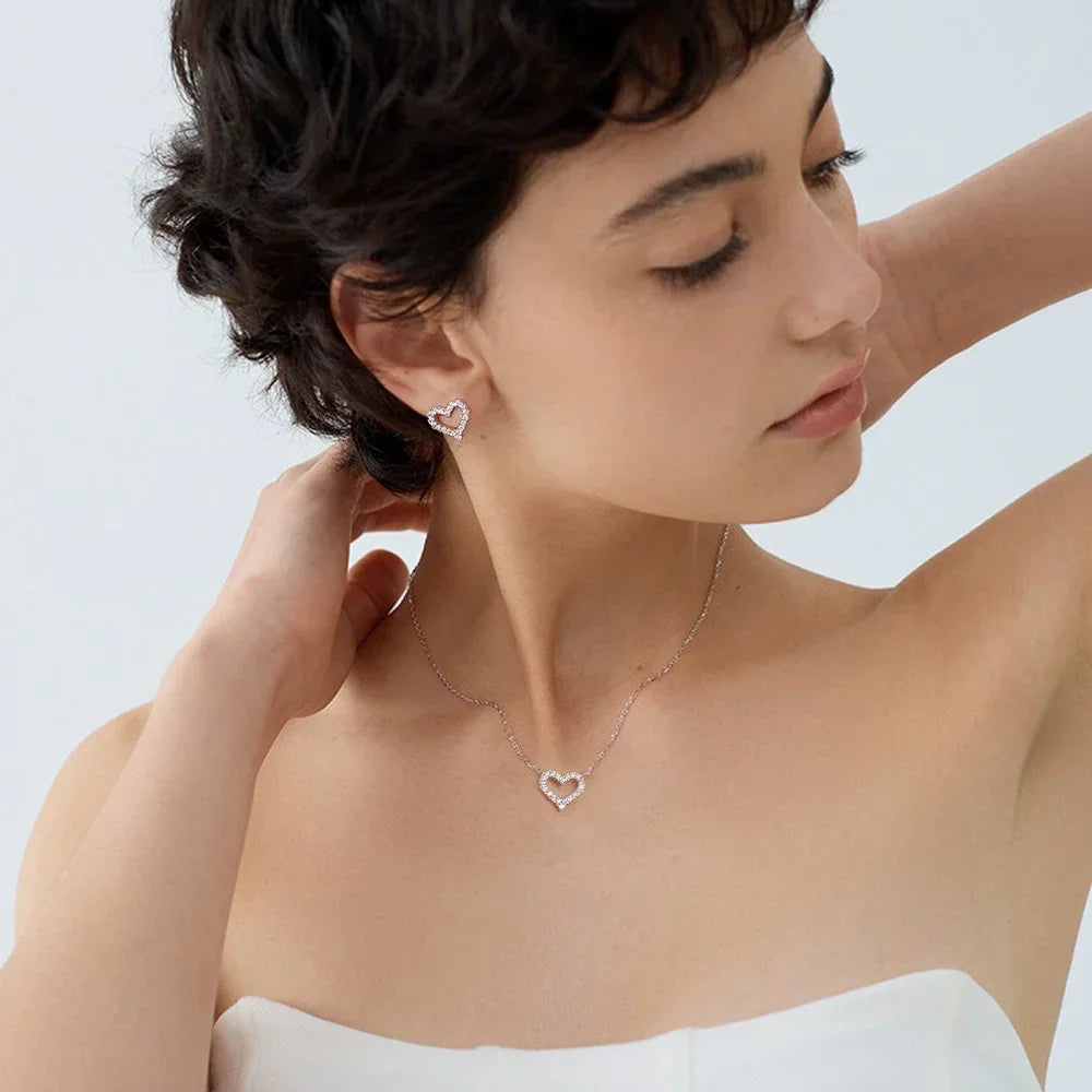 Brileon Eternal Heart Jewelry Set - Moissanite Or Zircon - Brileon