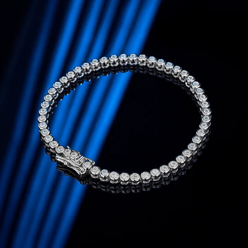 Brileon LuxeGlow 2mm Moissanite Tennis Bracelet – 18K White Gold Plated S925 - Brileon