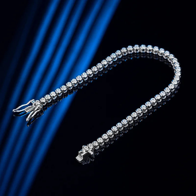 Brileon LuxeGlow 2mm Moissanite Tennis Bracelet – 18K White Gold Plated S925 - Brileon