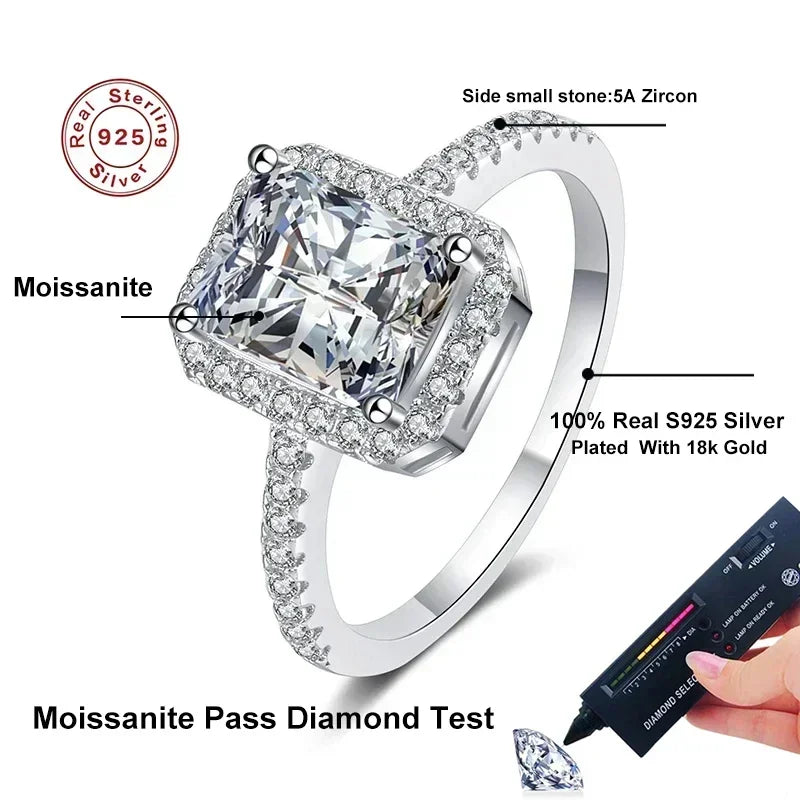 Brileon Elara Moissanite Ring – Emerald or Radiant Cut - Brileon