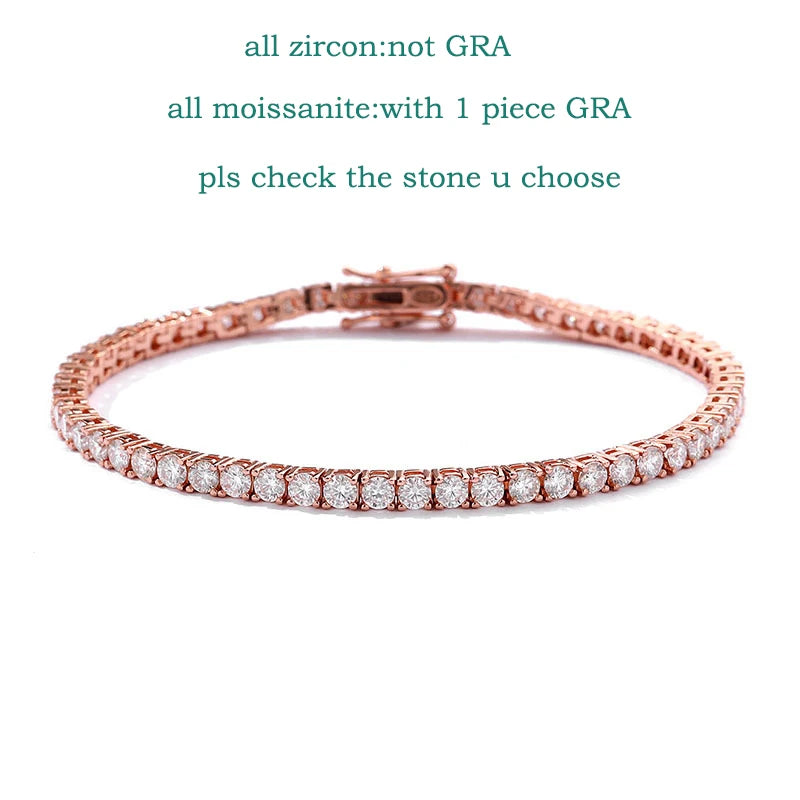 Brileon Elegance Redefined Tennis Bracelet – 4mm - Moissanite or Zircon - Unisex - Brileon