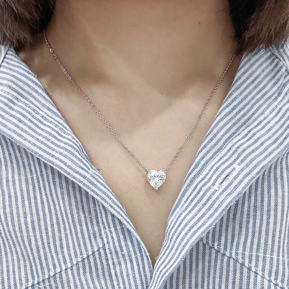 Brileon Luminara Heart Moissanite Necklace - Brileon