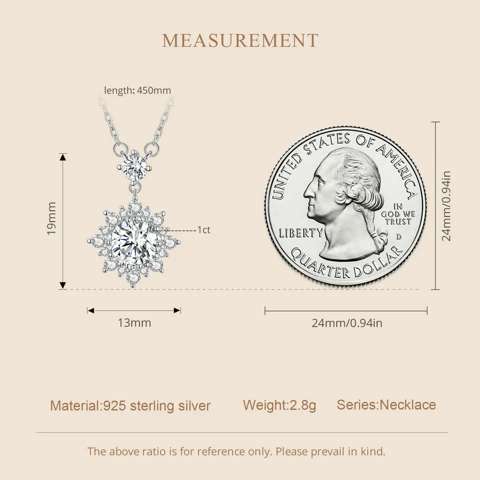 BAMOER Moissanite Halo Necklace for Women, 1 Carat Lab Grown Diamond 925 Sterling Silver Chain Necklace - Brileon