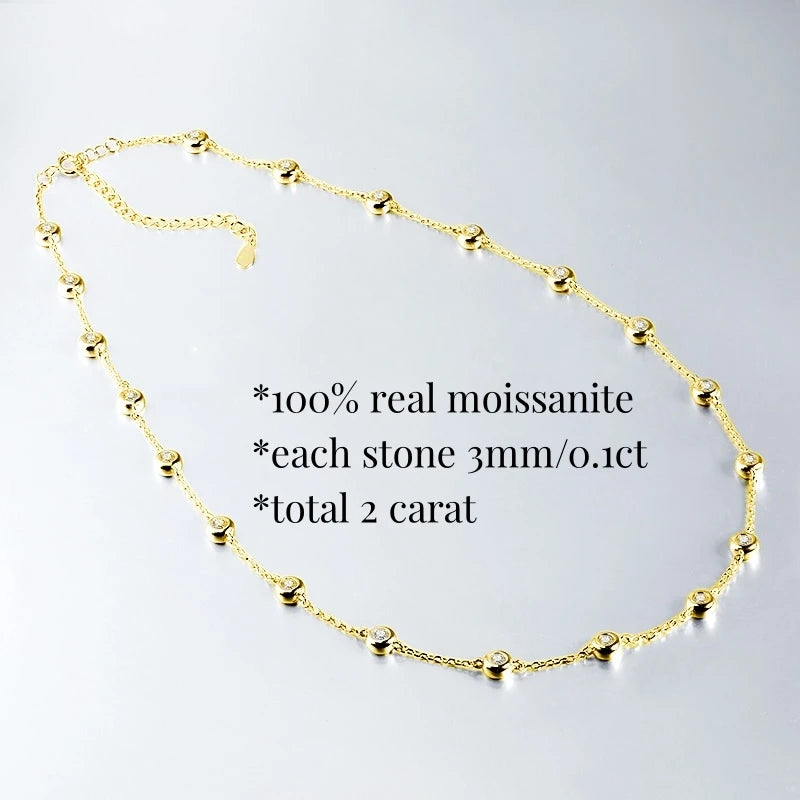 Brileon Virelia Round Cut Moissanite Necklace - Brileon
