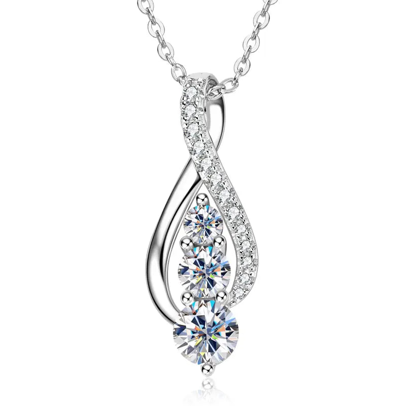 Brileon Eternelle Moissanite Infinity Pendant Necklace - Brileon