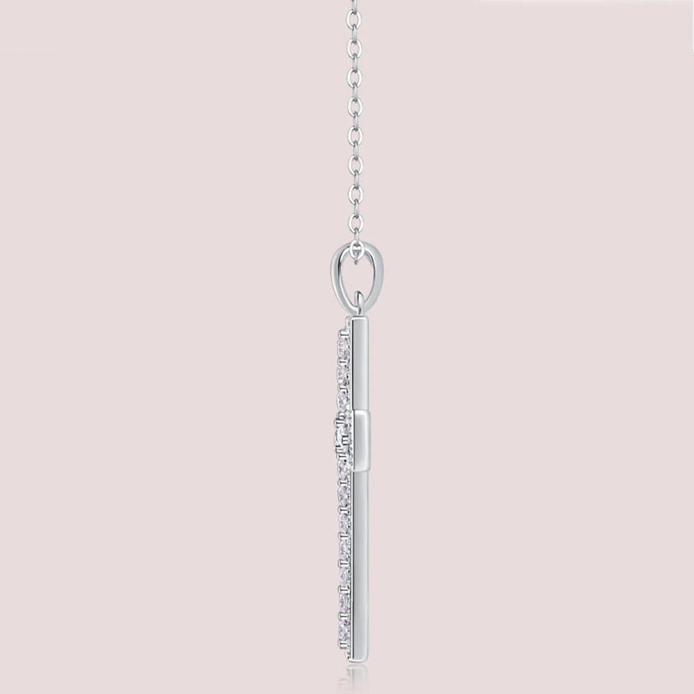 Serenty D Color All Moissanite Cross Necklace For Women S925 Sterling Silver Sparkling Jesus Pendant Necklace Plated 18K Jewelry - Brileon