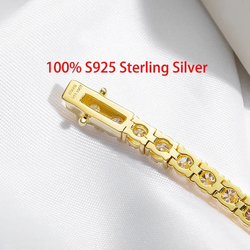 Brileon Elegance Redefined Tennis Bracelet – 4mm - Moissanite or Zircon - Unisex - Brileon