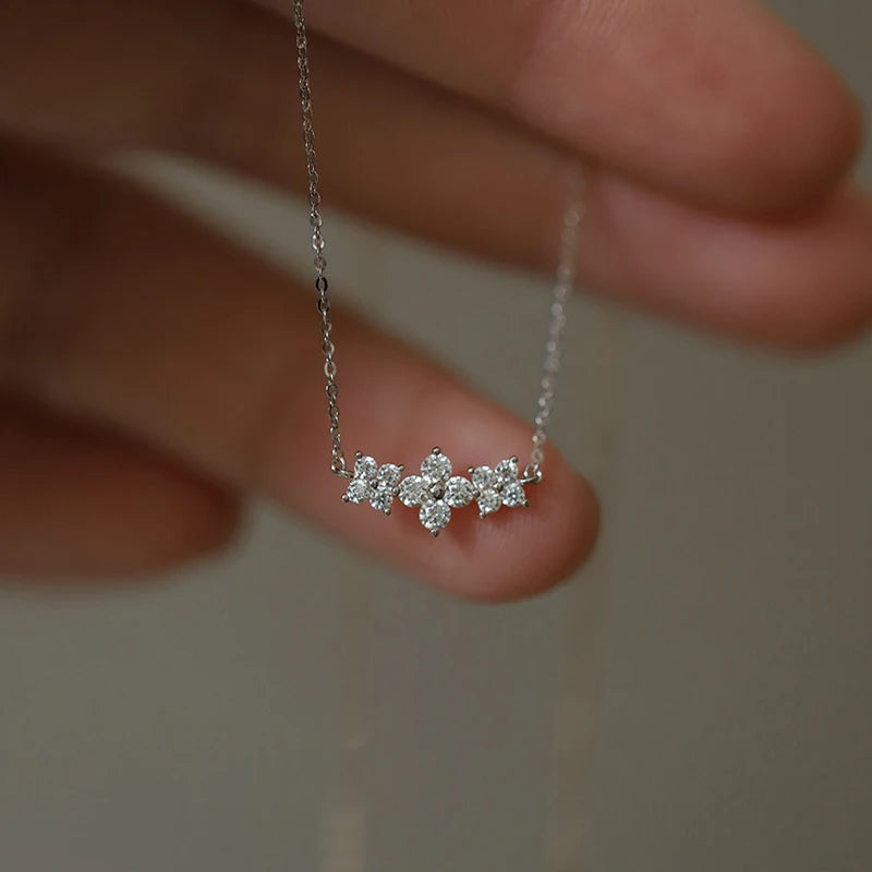 Brileon Fleuré Moissanite Clover Pendant Necklace - Brileon