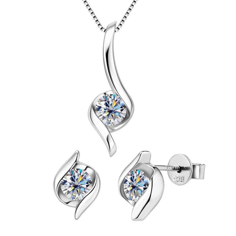 Brileon Radiant Water Drop 2CT Moissanite Jewelry Set - Brileon