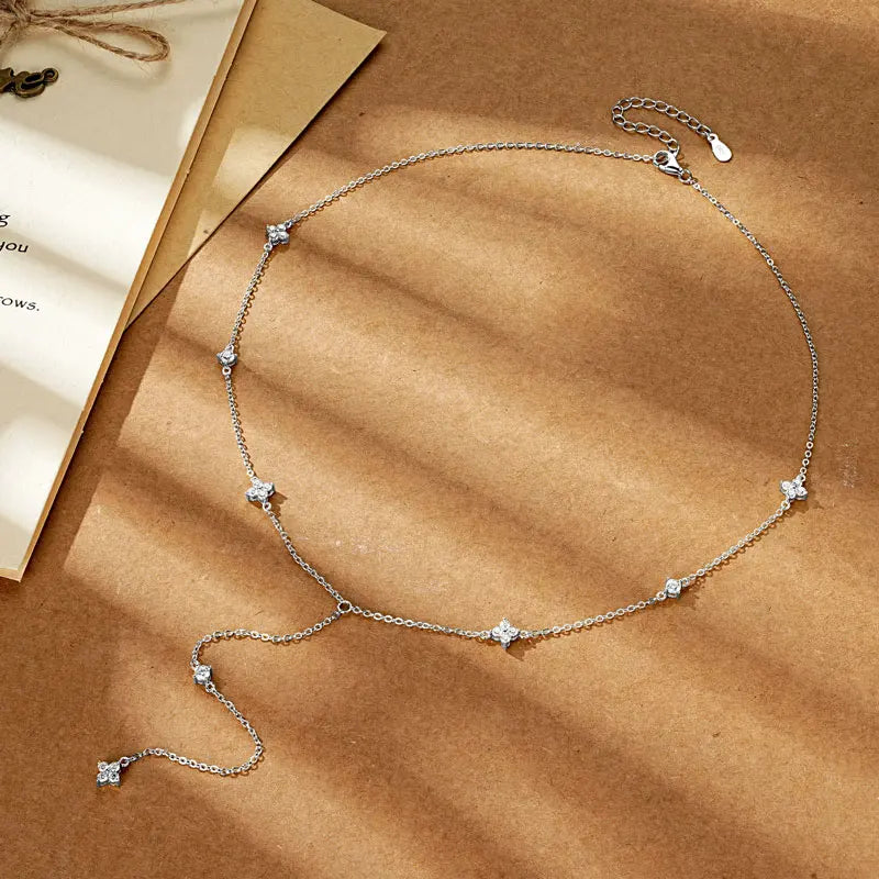 Brileon Aurelia Moissanite Tassel Necklace - Brileon