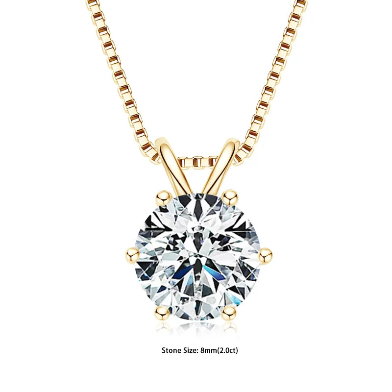 GRA Certified Moissanite Pendant – 925 Silver Solitaire Necklace (0.5-5ct) - Brileon