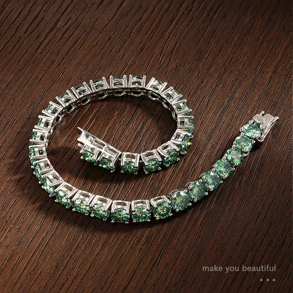 Brileon LuxeSpin VVS Green Moissanite Tennis Bracelet - Brileon