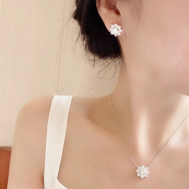 Brileon SunBliss Moissanite Jewelry – Necklace, Earrings, or Complete Set - Brileon
