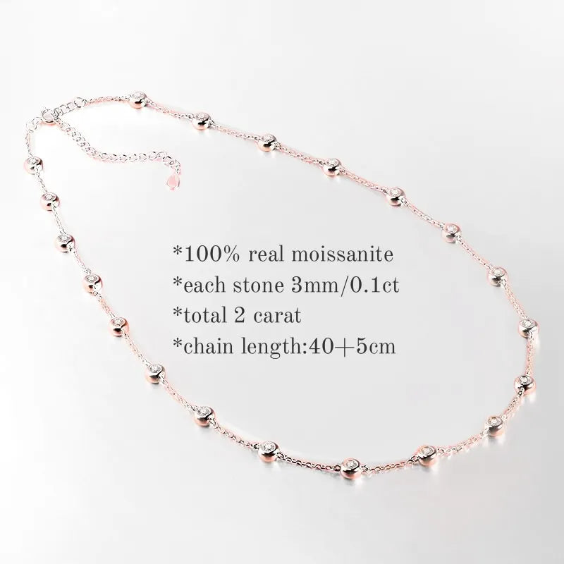 Brileon Virelia Round Cut Moissanite Necklace - Brileon
