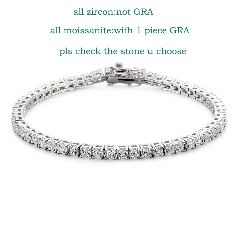 Brileon Elegance Redefined Tennis Bracelet – 4mm - Moissanite or Zircon - Unisex - Brileon