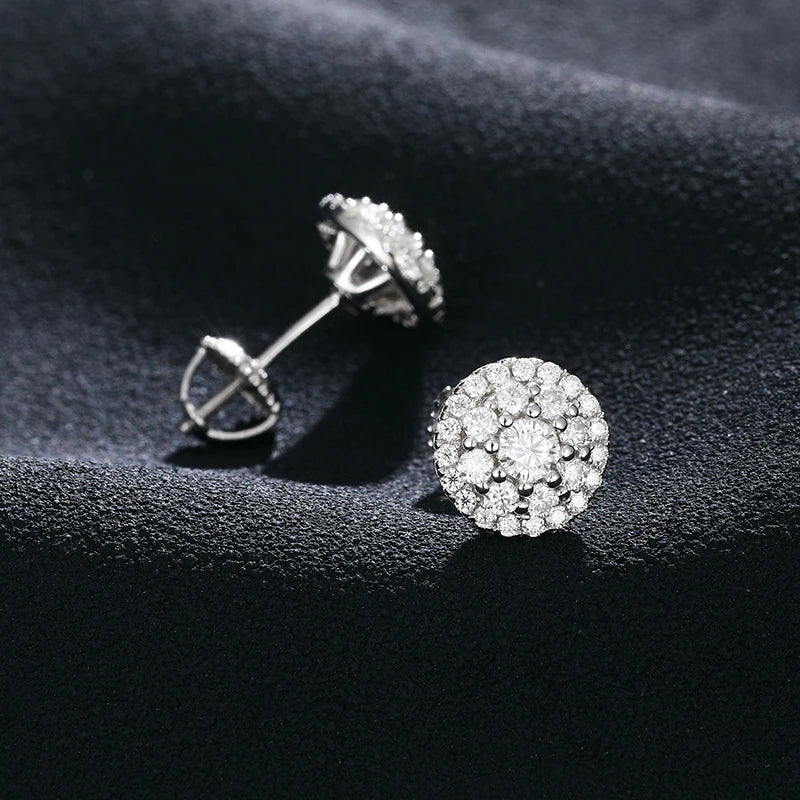 D Color Moissanite Stud Earrings For Women Top Quality 100% 925 Sterling Silver Sparkling Wedding Jewelry Shining Ear Accessory - Brileon