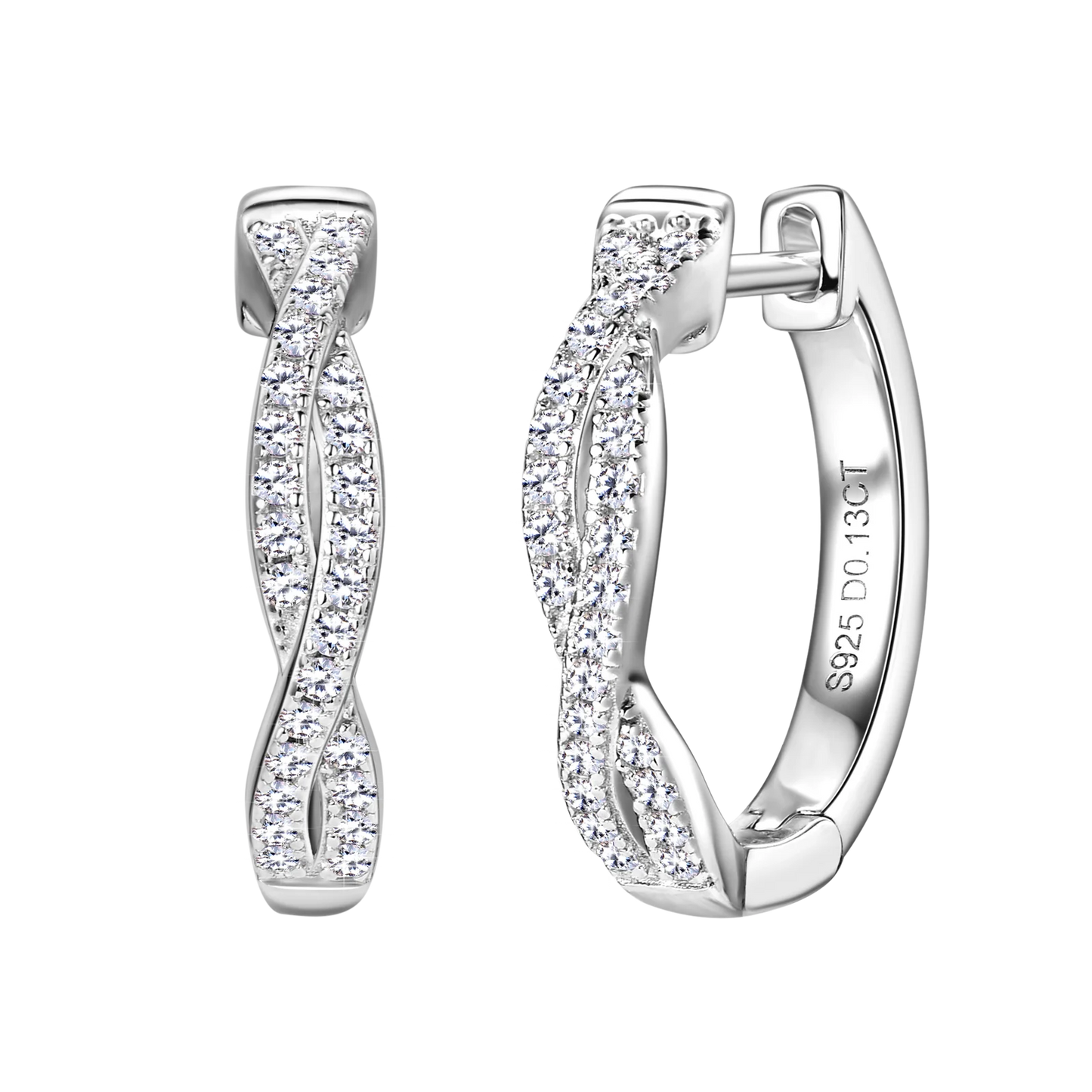 Brileon Aurelia™ Twisted Moissanite Hoop Earrings - Brileon