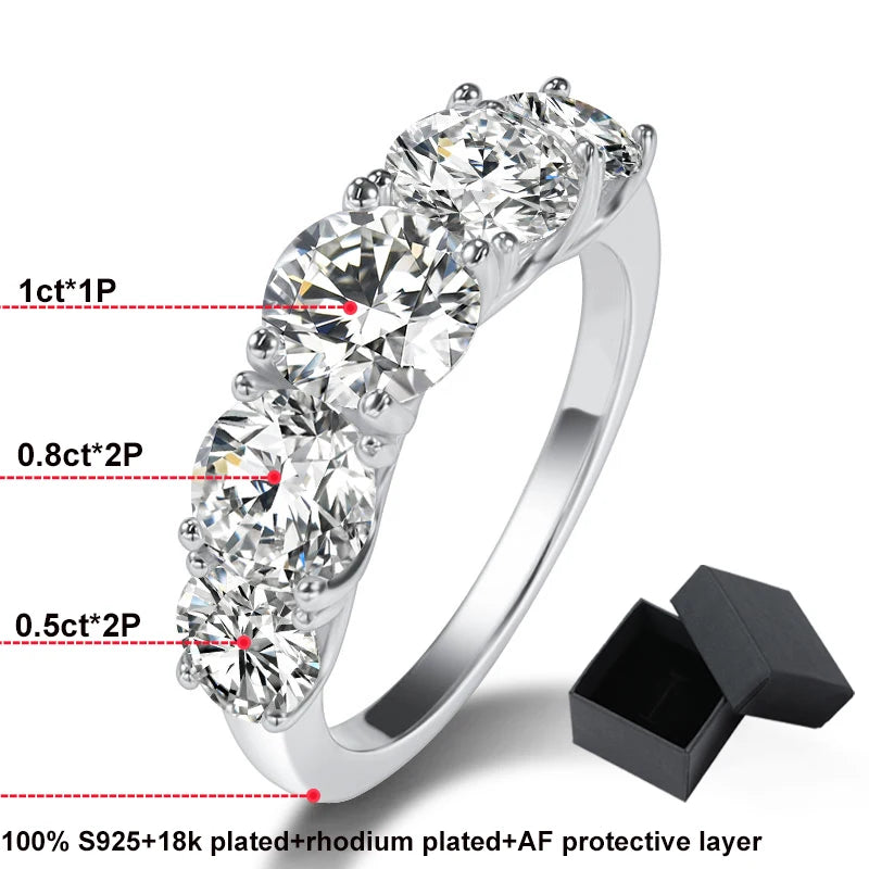Brileon Radiant Allure 3.6CT Moissanite Ring - Brileon