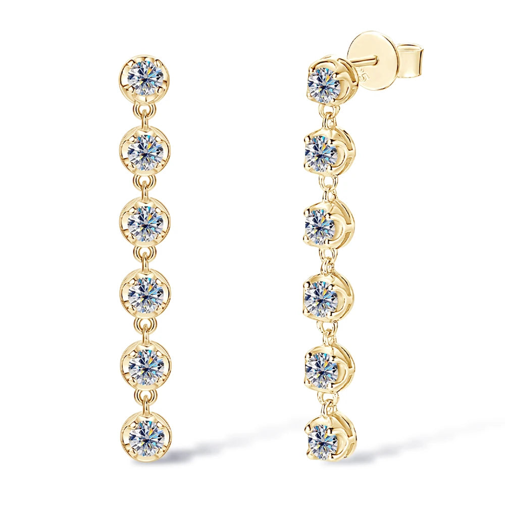 Brileon Luminara™ 3mm Moissanite Drop Earrings – Timeless Elegance - Brileon