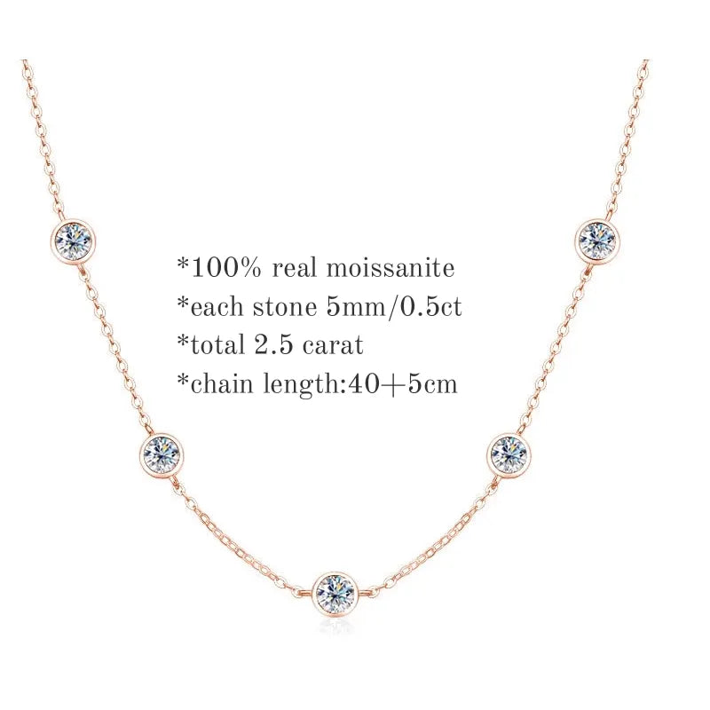 Brileon Virelia Round Cut Moissanite Necklace - Brileon
