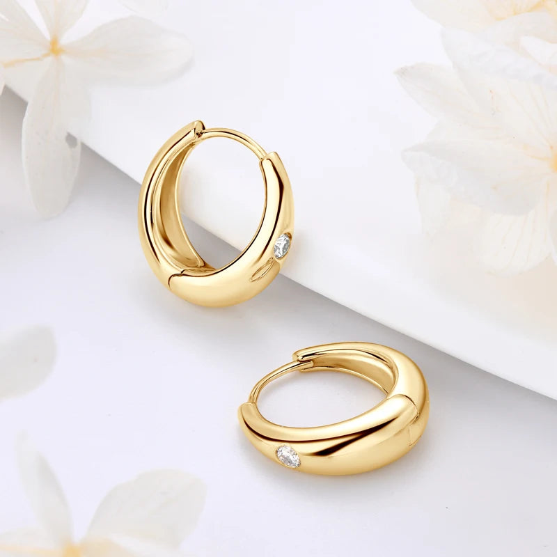 RAPRGOLD Certified 2.5mm Moissanite Retro Hoop Earring for Women S925 Sterling Silver Exquisit Earrings Jewelry Gifts pendientes - Brileon