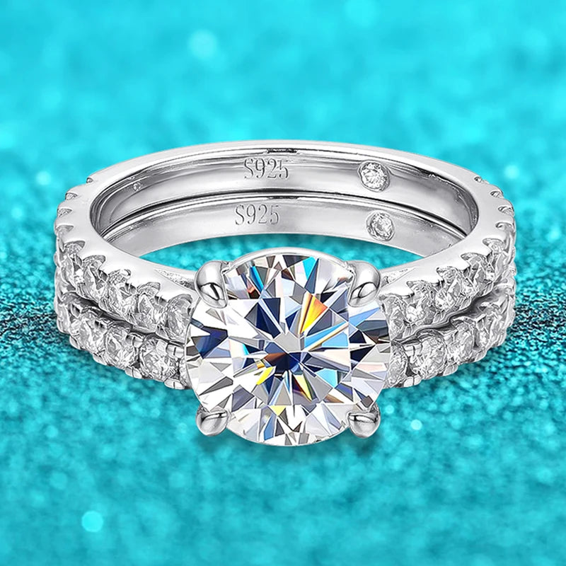 Brileon Eternal Sparkle Collection Moissanite Rings (Sold Individually or as a Set) - Brileon