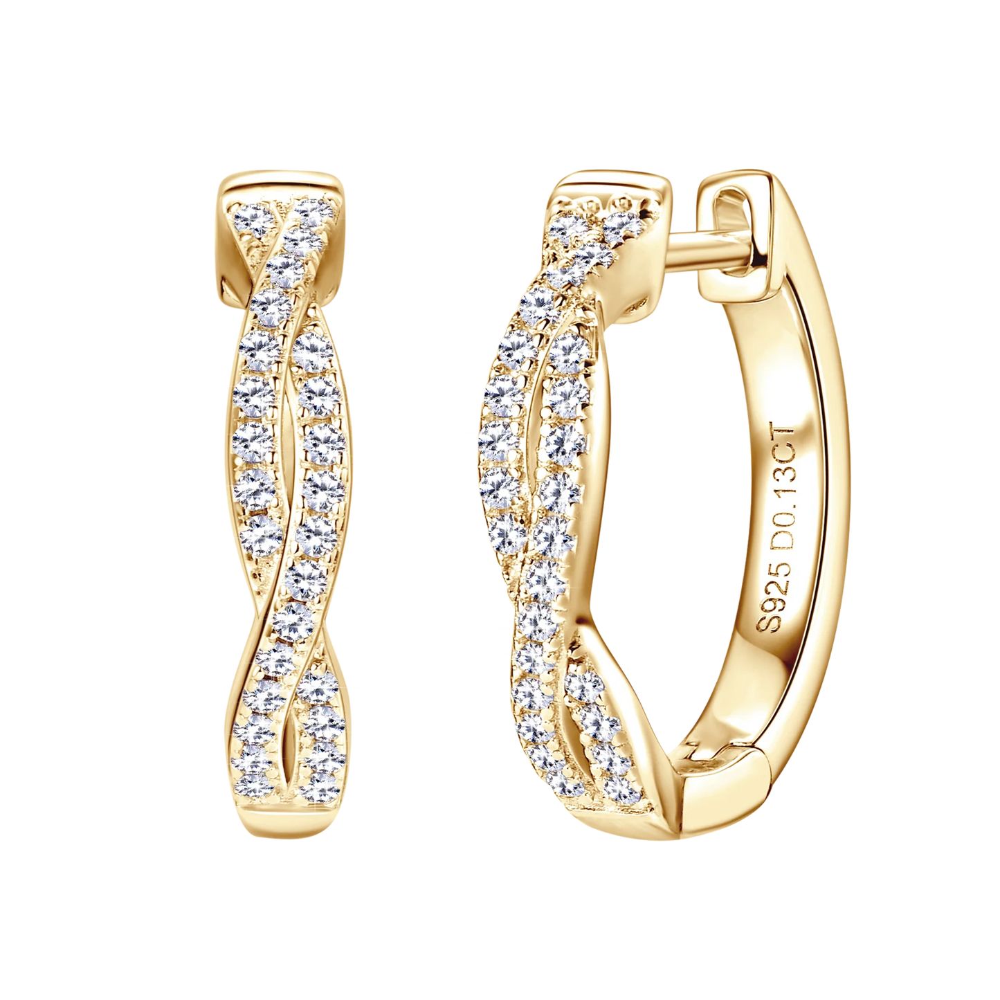 Brileon Aurelia™ Twisted Moissanite Hoop Earrings - Brileon