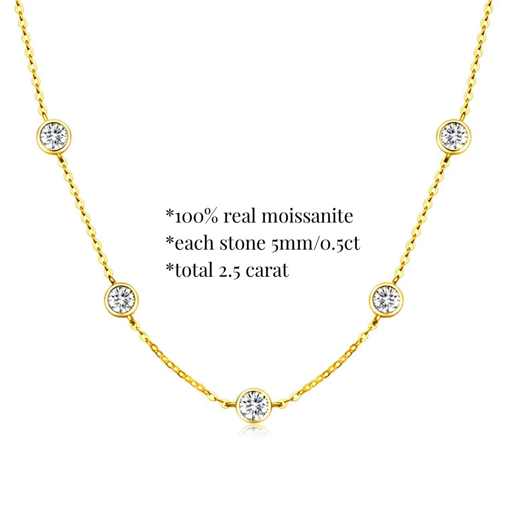 Brileon Virelia Round Cut Moissanite Necklace - Brileon
