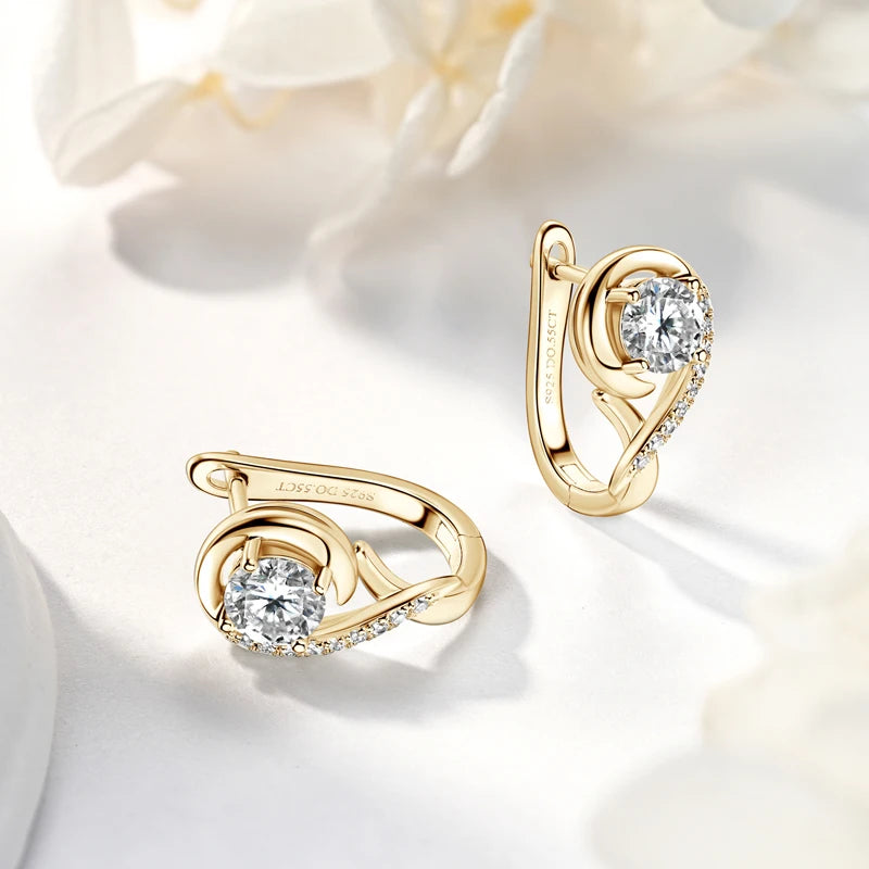 Lnngy Infinity Moissanite Diamond Earring Brinco Prata 925 Sterling Silver Hoop Earrings For Women Sparkling Fine Jewelry GIft - Brileon