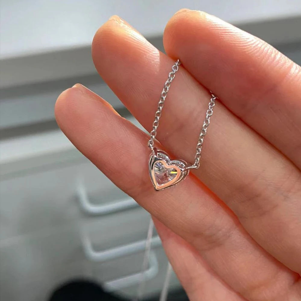 Brileon Luminara Heart Moissanite Necklace - Brileon
