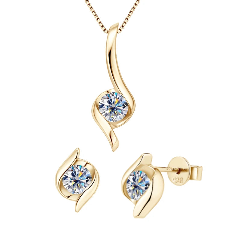 Brileon Radiant Water Drop 2CT Moissanite Jewelry Set - Brileon