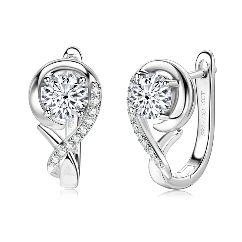 Lnngy Infinity Moissanite Diamond Earring Brinco Prata 925 Sterling Silver Hoop Earrings For Women Sparkling Fine Jewelry GIft - Brileon