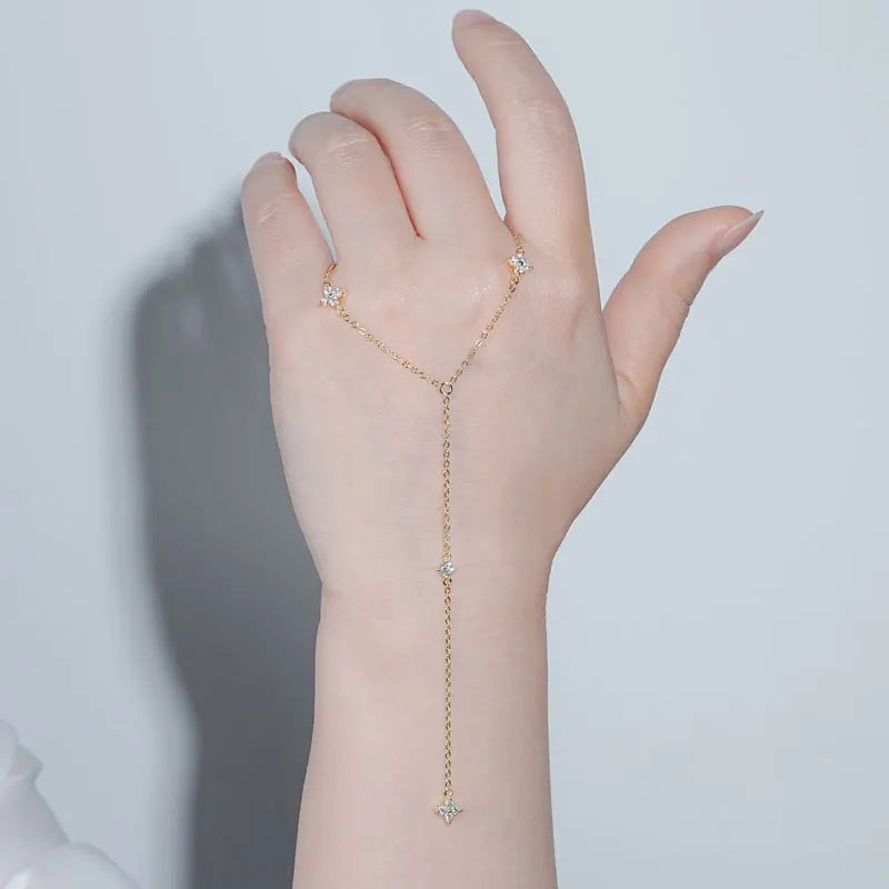 Brileon Aurelia Moissanite Tassel Necklace - Brileon