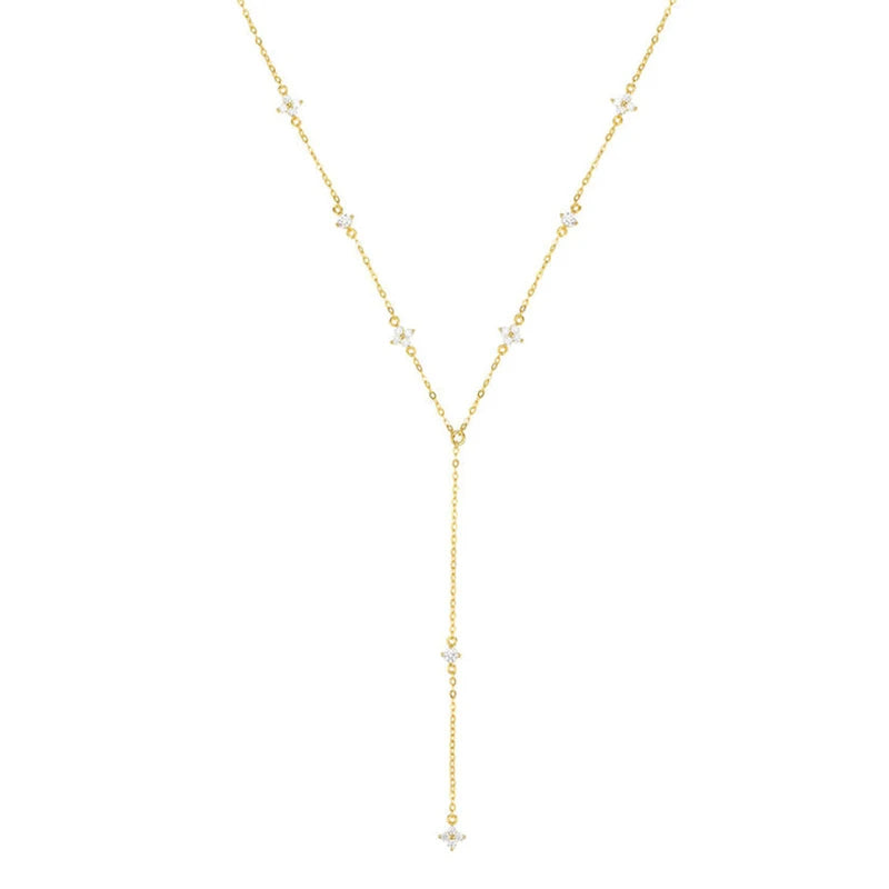 Brileon Aurelia Moissanite Tassel Necklace - Brileon