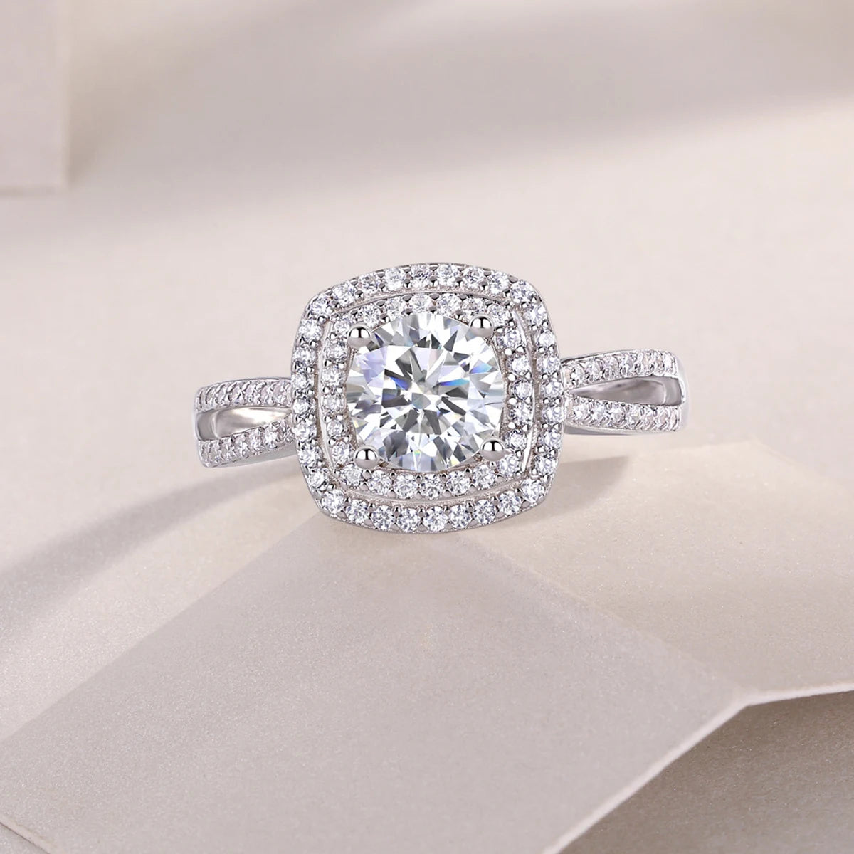 Brileon Caressa 1 Carat Moissanite Ring - Brileon