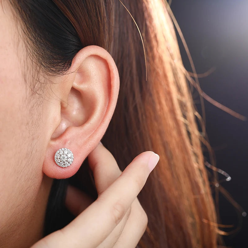 D Color Moissanite Stud Earrings For Women Top Quality 100% 925 Sterling Silver Sparkling Wedding Jewelry Shining Ear Accessory - Brileon