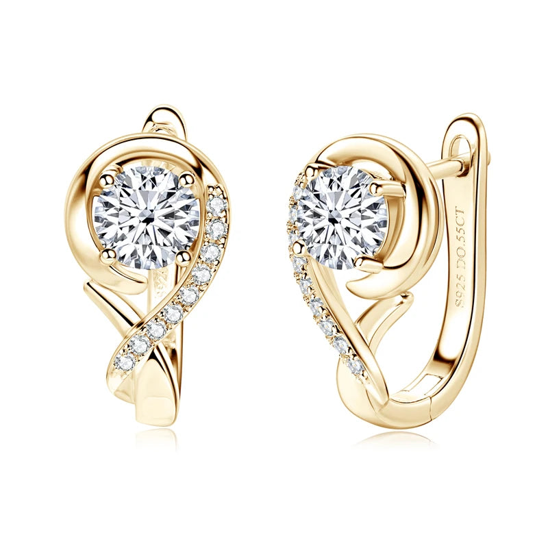 Lnngy Infinity Moissanite Diamond Earring Brinco Prata 925 Sterling Silver Hoop Earrings For Women Sparkling Fine Jewelry GIft - Brileon