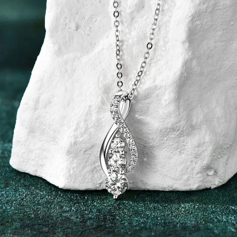 Brileon Eternelle Moissanite Infinity Pendant Necklace - Brileon