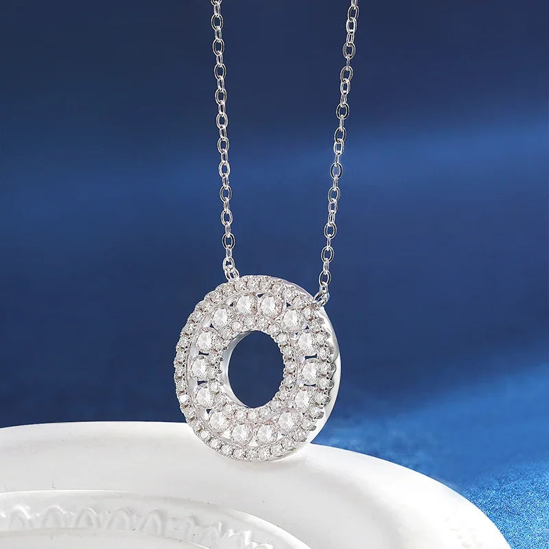 Brileon Cerisse 1.4CT Moissanite Double Circle Necklace - Brileon