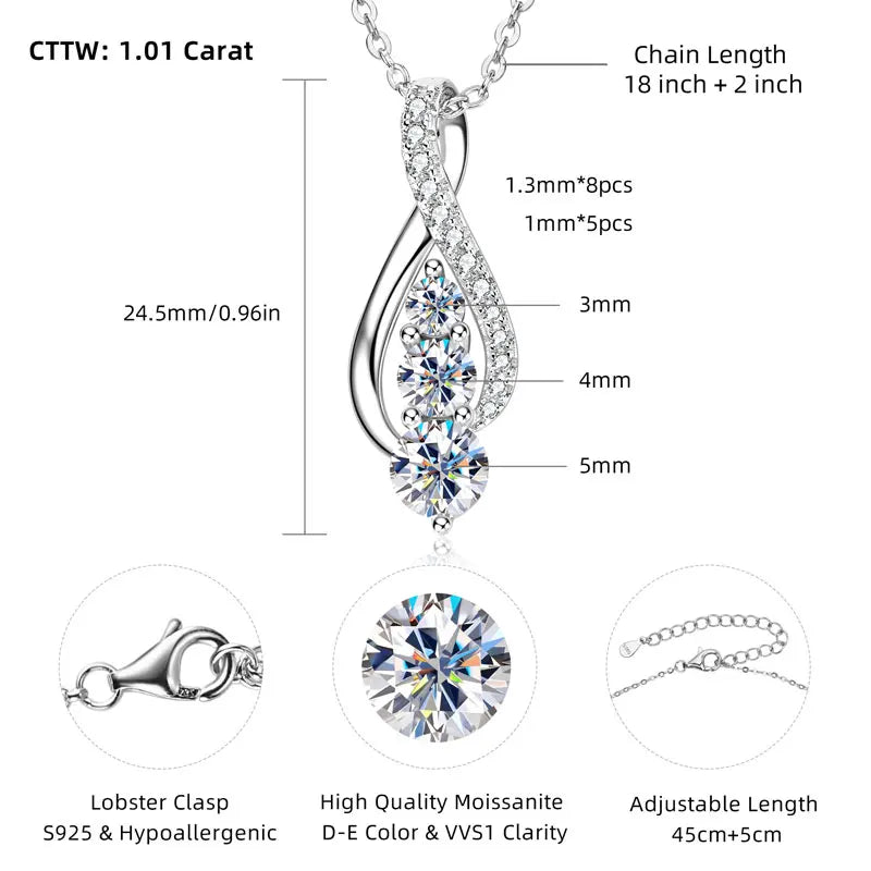 Brileon Eternelle Moissanite Infinity Pendant Necklace - Brileon