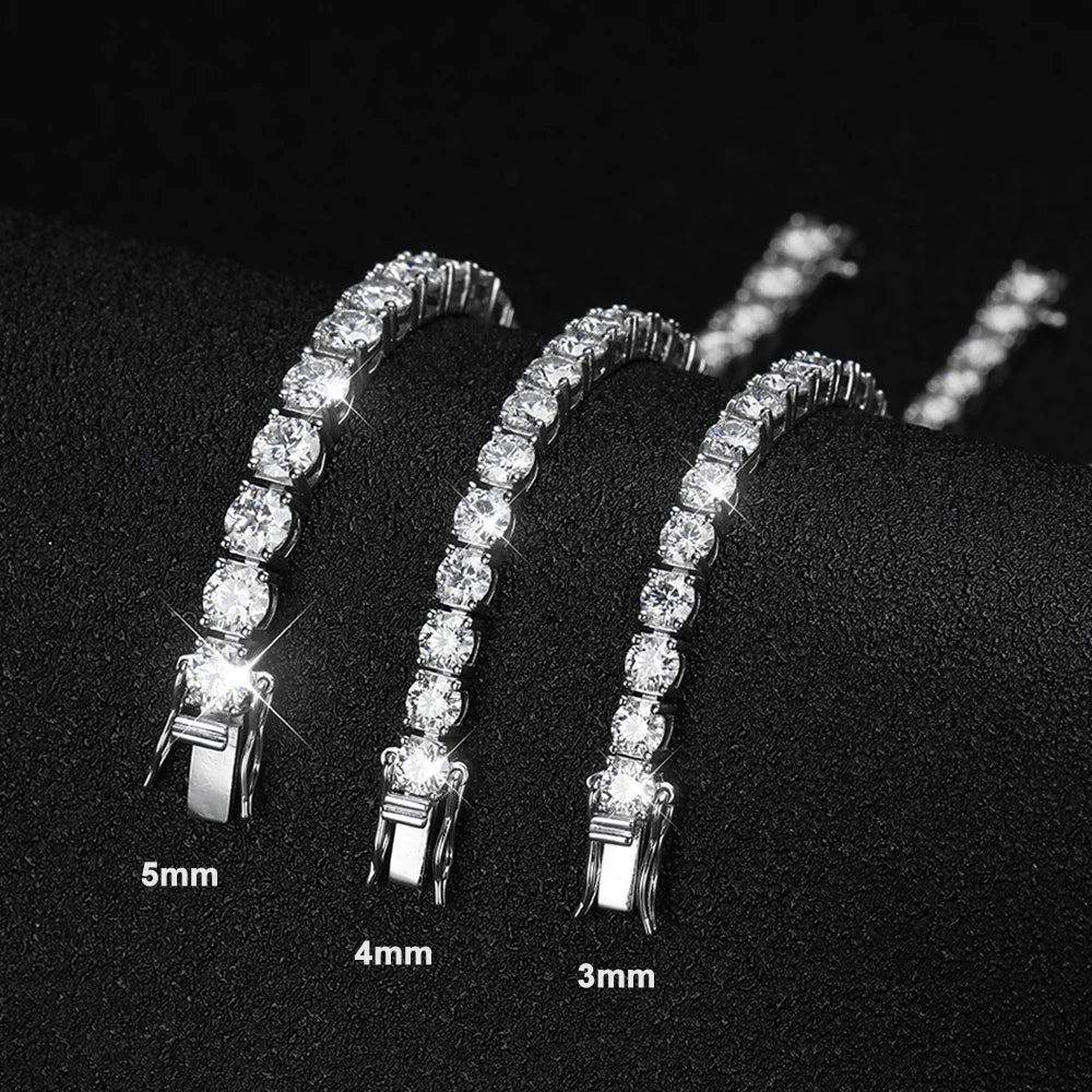 Brileon Radiance Moissanite Tennis Bracelet – 18K White Gold Plated S927 - Brileon
