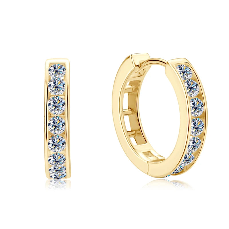 RAPRGOLD GRA Certified Moissanite Hoop Earrings for Women Men's Real S925 Sterling Silver Round Earring Jewelry Gifts orecchini - Brileon
